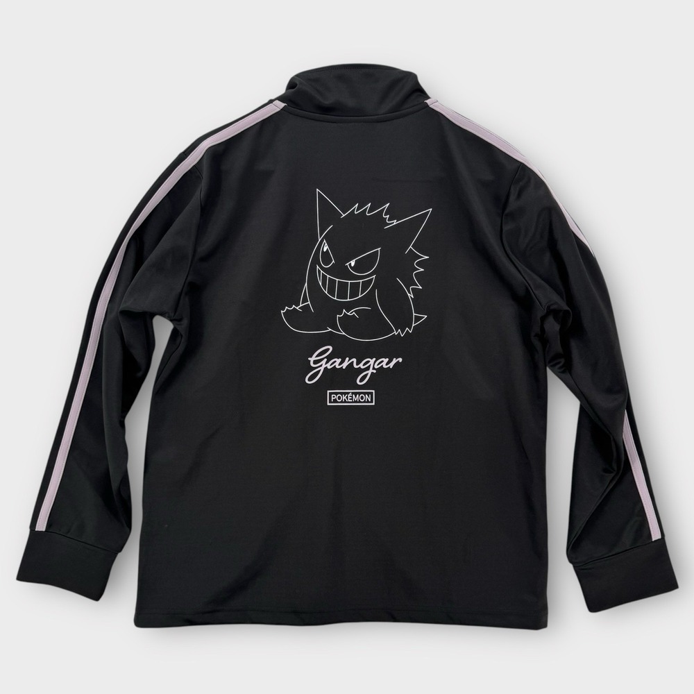 Pokemon Gengar Track Jacket Mens Medium Full Zip Black‎ Purple Striped Japan